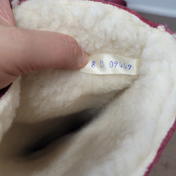 Vintage wine red suede boots with sherpa lining size 8 - Picture 7 of 9